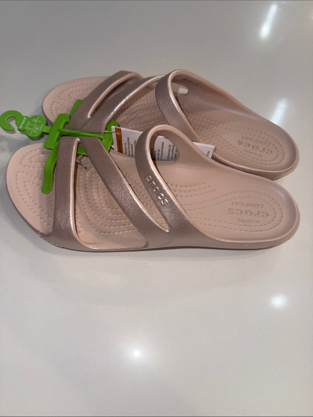 NWT CROCS Kadee ll Shimmer Slide Sandals | Size 7 - Picture 4 of 7